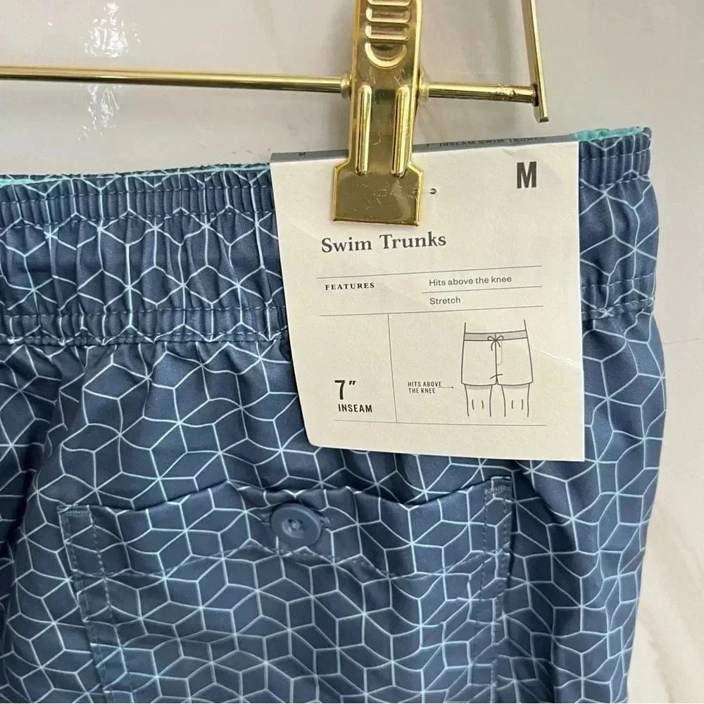 Swim Trunks Construct Blue Micro Print 7
